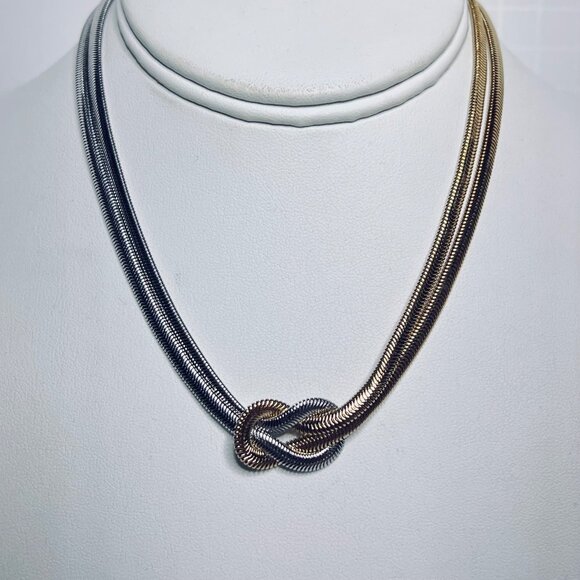 Pair Of Avon Omega Necklaces Together In A Double Strand Choker Necklace (6117) - Picture 2 of 7